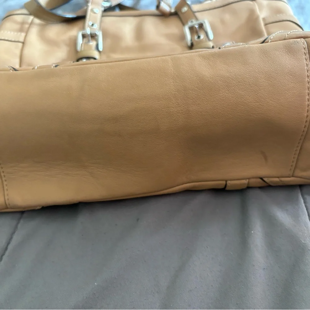 Coach Vintage Gallery Tote Bag Tan Leather Turnlock Large Carryall - Picture 6 of 10